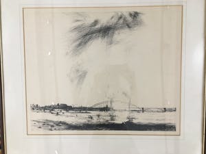 Willem den Ouden - Ets , zicht op brug Nijmegen kopen? Bied vanaf 80!