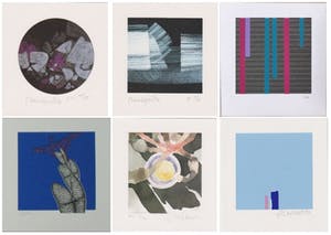 Bodo Schramm - e.a: Collectie van zes handgesigneerde zeefdrukken: Abstracte composities kopen? Bied vanaf 24!