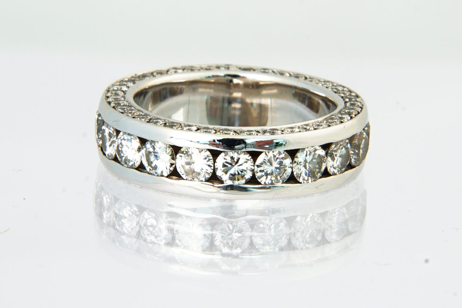 85 -Exclusieve 14 krt witgoud & diamant "dubbele" alliance ring - 3ct briljant!! kopen? Bied vanaf 1470!