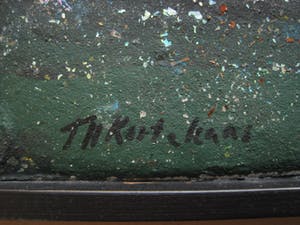 Niet of onleesbaar gesigneerd - gesigneerde jaren 60 gemengde techniek "Maanlandschap" kopen? Bied vanaf 10!
