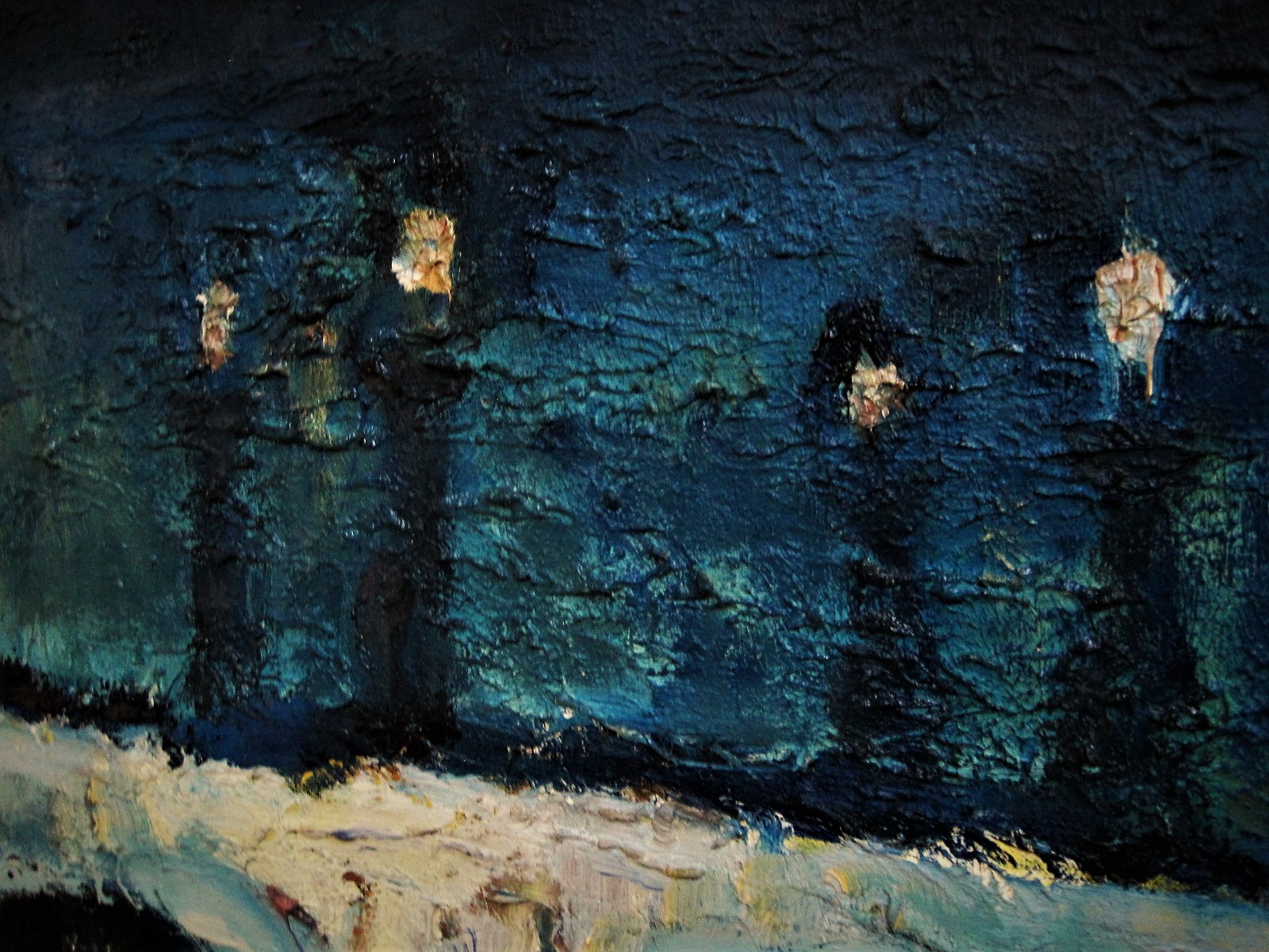 Bob Fernhout - omstreeks 1930 geschilderd olieverf "Amsterdam de Blauwbrug bij nacht" kopen? Bied vanaf 1!