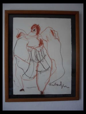 Anton Heyboer - Wasco tekening, "Danseres". kopen? Bied vanaf 140!