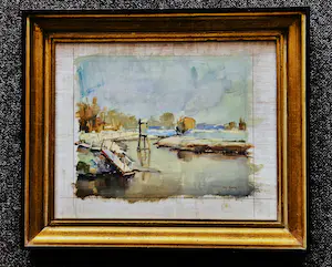 Niet of onleesbaar gesigneerd - Omstreeks 1950 geschilderd "winterlandschap" gesigneerd kopen? Bied vanaf 1!