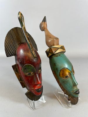 Guro - 2 African Guro passport masks - Congo. kopen? Bied vanaf 15!