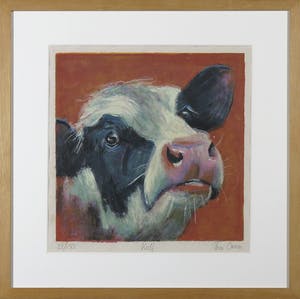 Theo Onnes - Zeefdruk, Kalf - Ingelijst kopen? Bied vanaf 40!