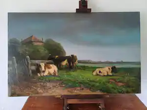 Hendrik Savrij - Koeien aan de waterkant vendu pour 200€ !