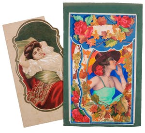 Niet of onleesbaar gesigneerd - Gouache en aquarel, Lot van twee ontwerptekeningen kopen? Bied vanaf 1!