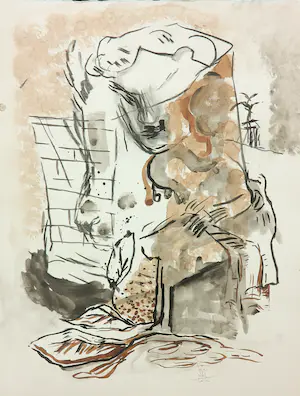 Fernando Lange Walton - Lot van twee aquarellen, Zonder titel kopen? Bied vanaf 1!