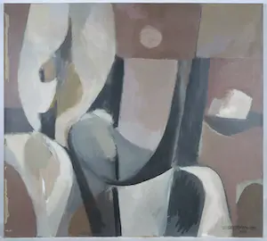 Wim Straatman - Olieverf op doek, Compositie in okers (Groot) kopen? Bied vanaf 1!