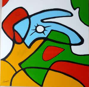 Louis Lambry - Abstract " Siesta" verkocht voor € 150!