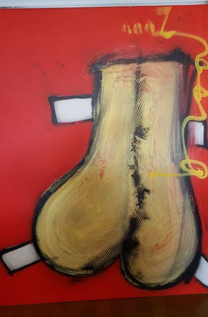 Herman Brood - Groot schilderij 140 bij 120 cm + Cert. HBM + Foto`s + Verslag avond kopen? Bied vanaf 3500!