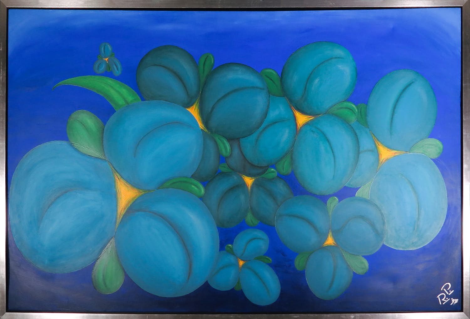 Niet of onleesbaar gesigneerd - Acryl op doek - Pruimen (Zeer Groot) kopen? Bied vanaf 1!