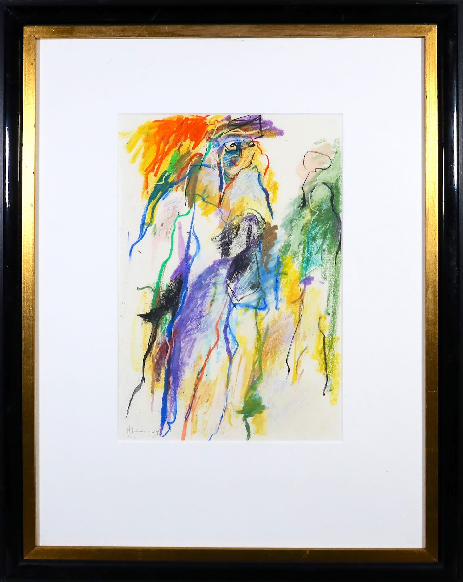 Helen Nieuwendijk - Gemengde techniek op papier, Zonder titel - Ingelijst verkocht voor € 50!