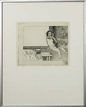 Pat Andrea - Ets, Zonder titel - Ingelijst verkocht voor € 40!