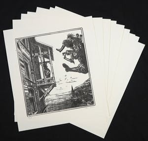 Bernard Verhoeven - Lot van 9x litho, Oproep 2 dagen in de Hemel kopen? Bied vanaf 1!