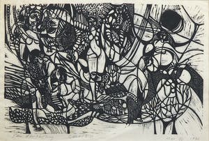 Sam Parabirsingh - Linosnede, Caraibier - Ingelijst kopen? Bied vanaf 1!