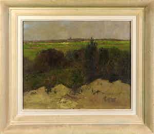 Jan Hooimeijer - Olieverf op doek, Vergezicht vanaf Duinrel - Ingelijst verkocht voor € 150!