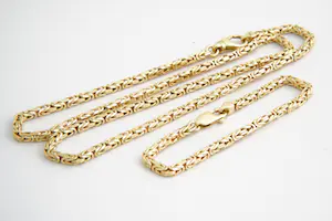 161- Mooie SET 18 Krt geel-gouden Konings armband en Konings collier - ZGAN kopen? Bied vanaf 1070!