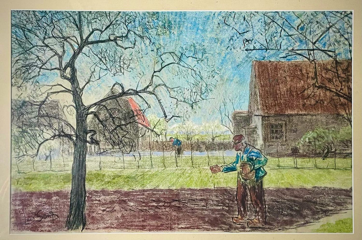Leon Senf - Grote houtskooltekening verkocht voor € 249!