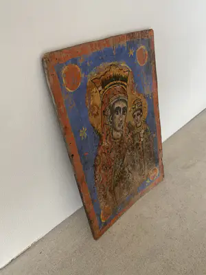 Niet of onleesbaar gesigneerd - Icoon Maria en kind kopen? Bied vanaf 10!