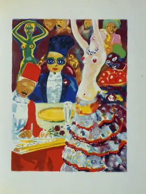 Kees van Dongen - Houtgravure 1955 - " Réception chez le Khalifat " - 1001 nacht kopen? Bied vanaf 75!