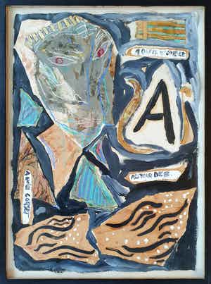 Marijke de Vries - Gemengde techniek, Golves d'ombre - Ingelijst verkocht voor € 1!