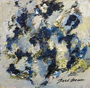 Bert Braam - Olieverf op doek, Pasteus opgezette abstracte compostie verkocht voor € 50!