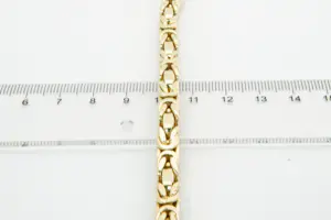 21 - Robuuste, vrijwel nieuwe 14 karaats geel-gouden "Konings" armband kopen? Bied vanaf 900!