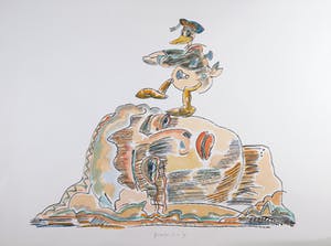 Arie van Geest - Aquarel en stift, Donald de Overwinnaar kopen? Bied vanaf 100!