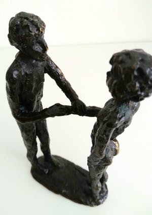 Brons (Onbekend) - twee mensen in verbinding kopen? Bied vanaf 50!