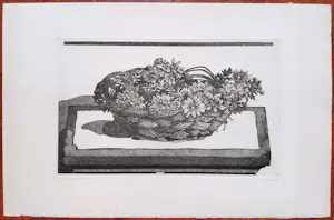 Willem Minderman - Bloemenmand, ets kopen? Bied vanaf 35!