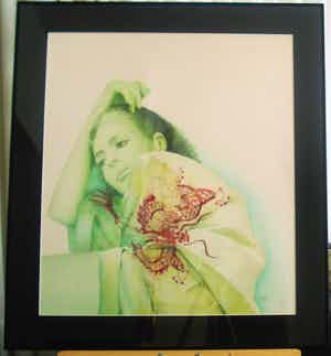 Pol Mara - 'Dragon dépassant les limites', litho op zijde, prachtig gelijst! verkocht voor € 299!