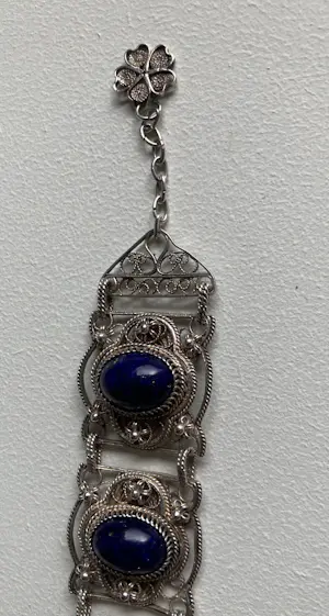 Zilver - Armband met ring - 925 - Lapis Lazuli - filigrain kopen? Bied vanaf 70!