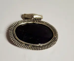Vintage deze nieuwe prachtige zilveren hanger met grote Amethist kopen? Bied vanaf 100!