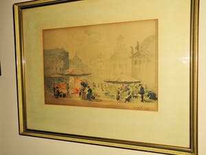 George Henry Downing - Aquarel - Bloemenmarkt in Londen kopen? Bied vanaf 30!