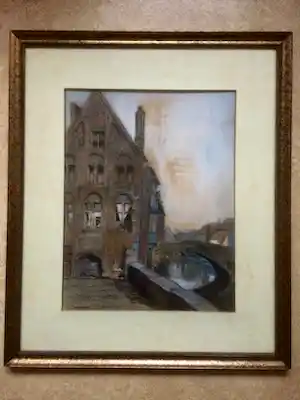 Kees Laan - Pastel tekening Brugge 1930 verkocht voor € 45!