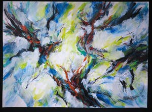 Wim de Bruin - Gemengde techniek op papier, Boomtakken (Zeer groot) kopen? Bied vanaf 1!