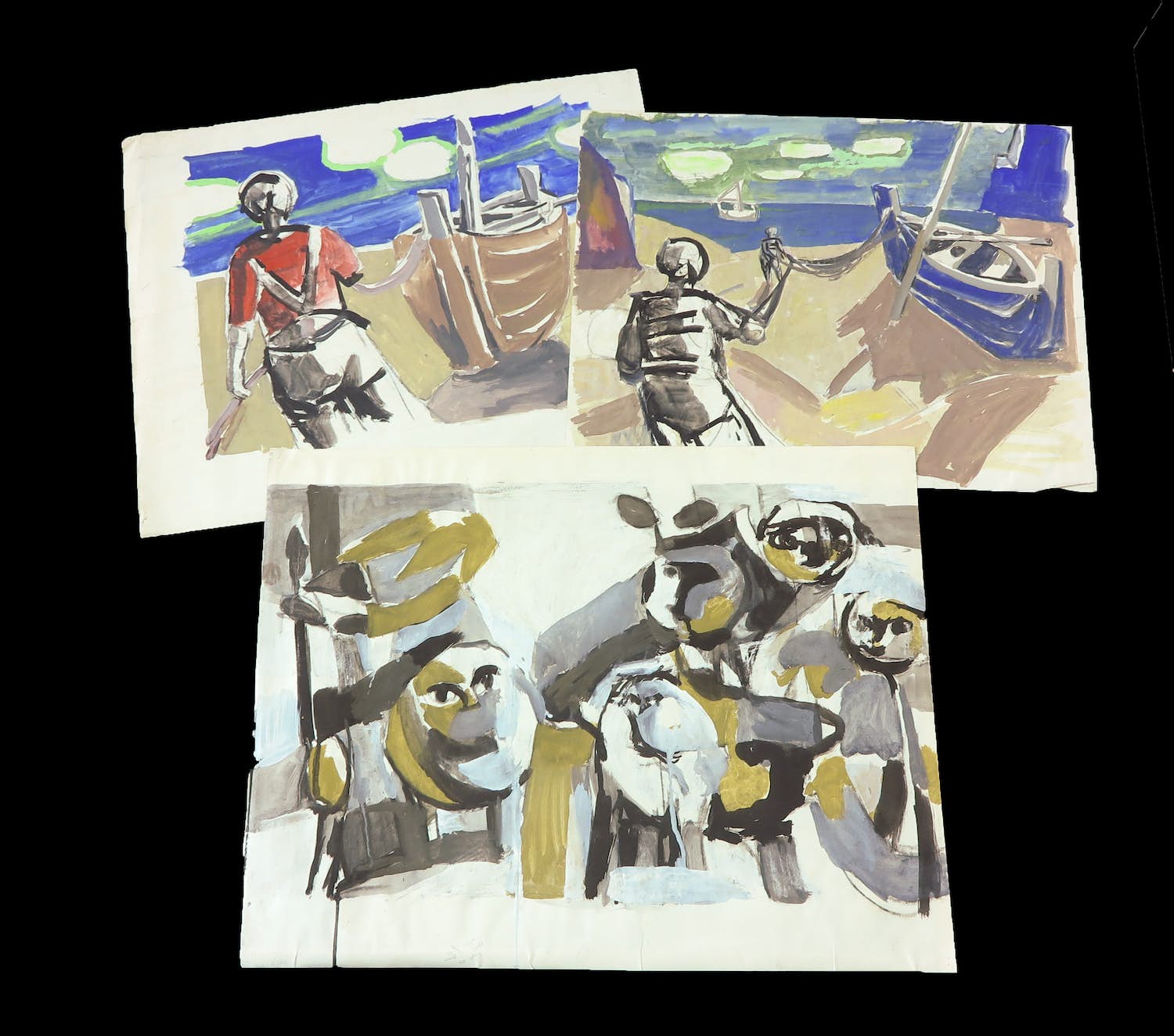 Aart Roos - Lot van drie gouaches kopen? Bied vanaf 50!