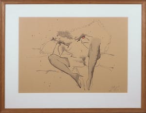 Henny van der Vegt - Penseeltekening, Liggend naakt - Ingelijst kopen? Bied vanaf 50!