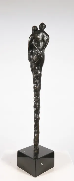 Niet of onleesbaar gesigneerd - Bronzen beeld van twee verstrengelde figuren kopen? Bied vanaf 1!