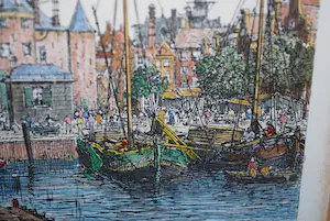 Maxime Lalanne - Amsterdam 1881, de Waag, handgekleurd. kopen? Bied vanaf 30!