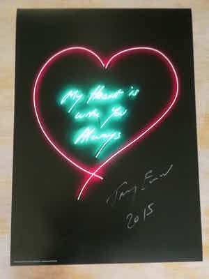 Tracey Emin - My Heart Is With You Always - handgesigneerd - 2015 verkocht voor € 1200!