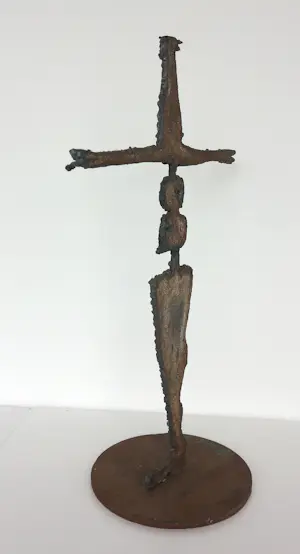 Albrecht Genin - Metalen sculptuur, Zwei Figuren balancieren kopen? Bied vanaf 500!