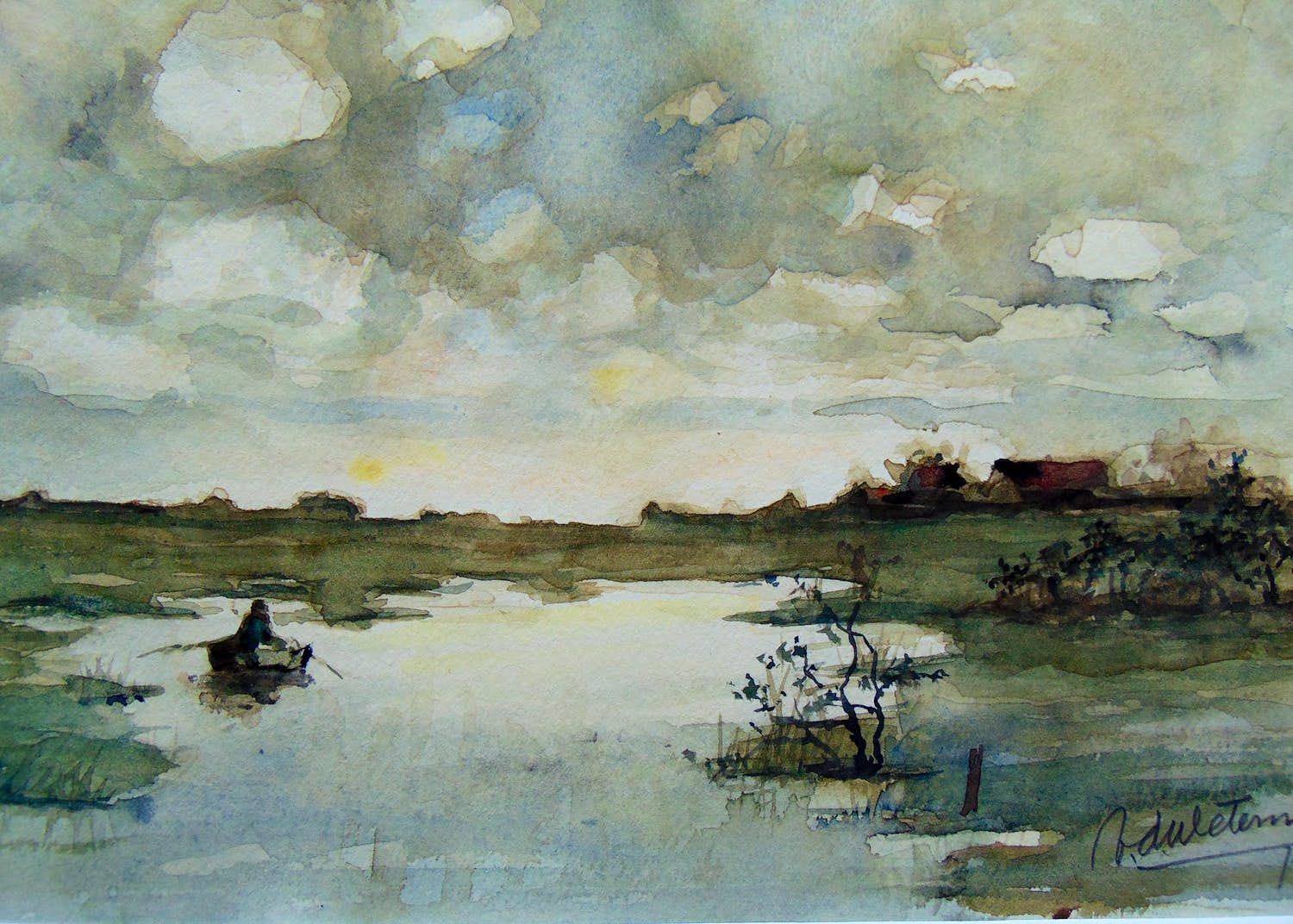 Rein van de Wetering - Rivierenlandschap verkocht voor € 55!