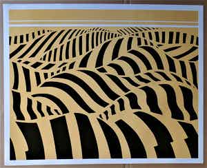 Dick Elffers - Zeefdruk: landschap - 1973 verkocht voor € 75!