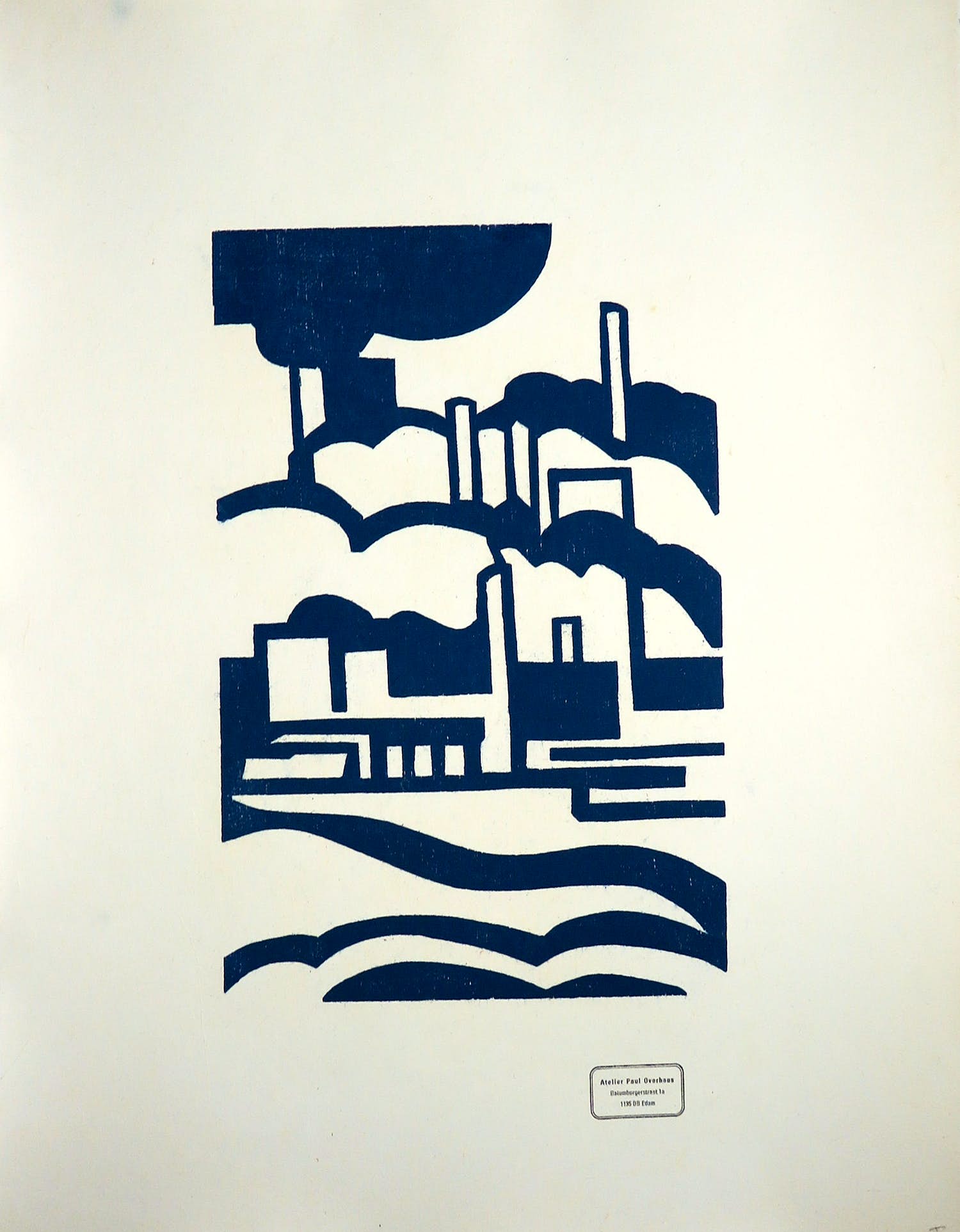 Paul Overhaus - Houtsnede op papier, Landschap kopen? Bied vanaf 1!
