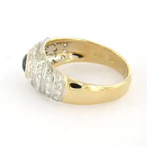 14k bicolour gouden ring met saffier en briljant geslepen diamanten tot. 0.25ct kopen? Bied vanaf 360!