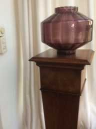 Willem Rozendaal - antieke grote optisch geblazen paarse facet-geslepen vaas kopen? Bied vanaf 65!