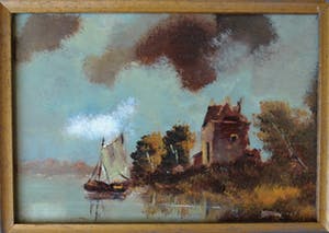 Toon Wildeboer - botter in landschap - olieverf op paneel 1972 kopen? Bied vanaf 25!