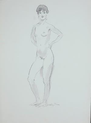 Jan Sluijters (jr.) - Tekening, Staand naakt kopen? Bied vanaf 40!